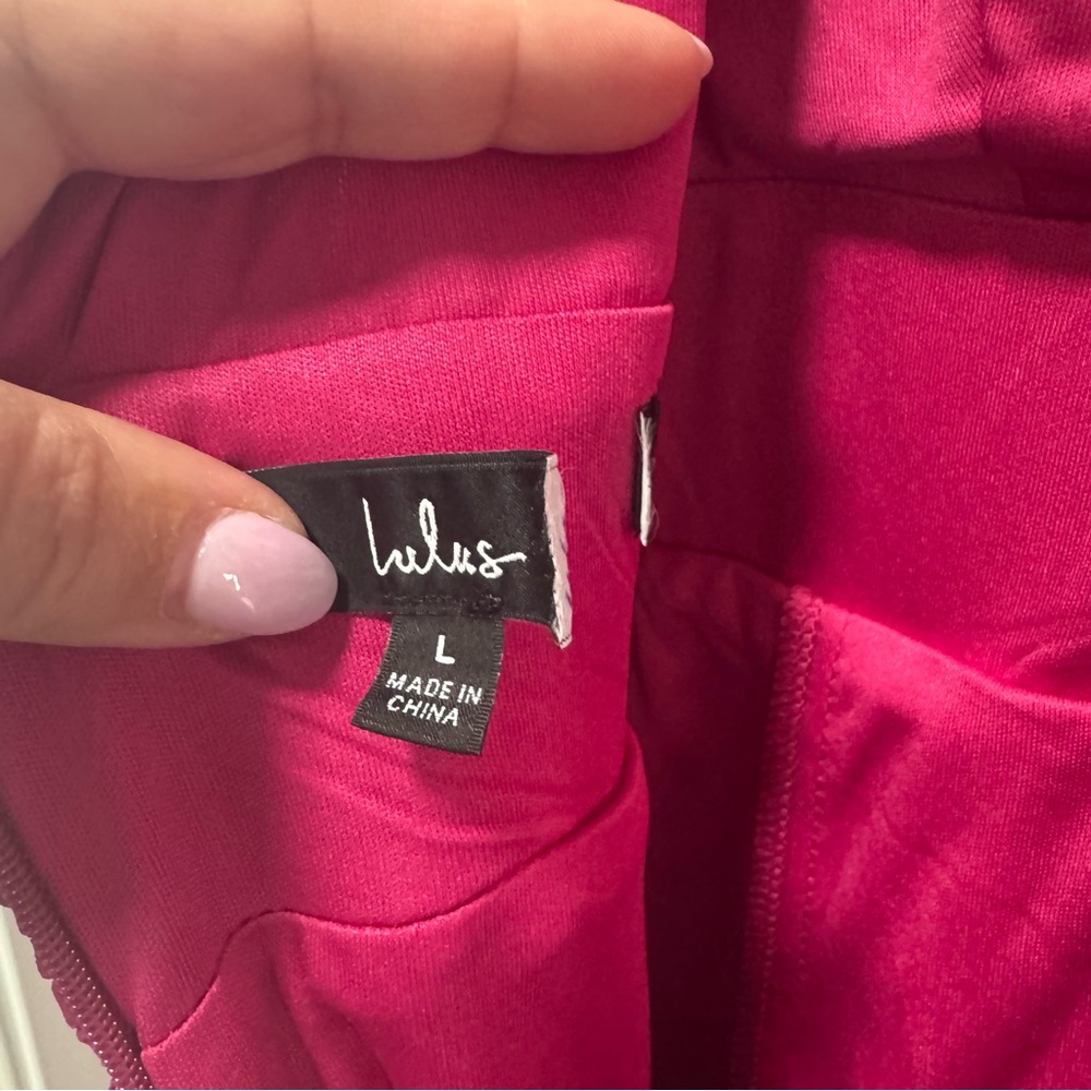 Lulus Heavenly Hues NWOT size Large Magenta Maxi Dress Chiffon‎ Formal Gown - Picture 9 of 15